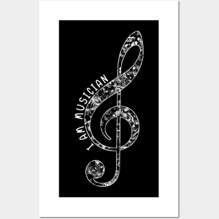 G clef,Treble clef,Love Music,musical notes. Posters and Art